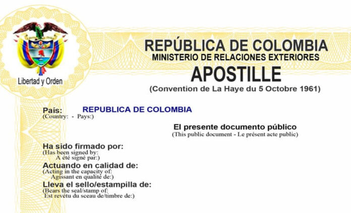 Apostilla De Documentos Notariales Colombianos En El Exterior Y Retornados 9647